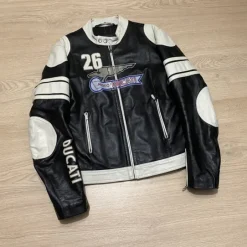 DUCATI Moto Y2K Black Leather Jacket