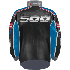 Daytona 500 Checkered Flag Sports Black Nylon Jacket