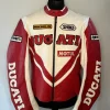 Ducati Red & White Leather Racing Jacket