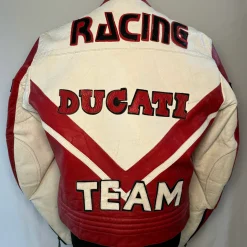 Ducati Red & White Leather Racing Jacket