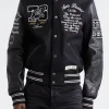 Eagle Patch Oversize Leather Varsity Jacket