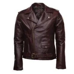 Elliot Ox Blood Biker Leather Jacket