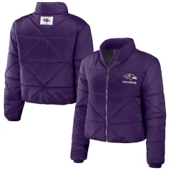 Erin Andrews Purple Baltimore Ravens Cropped Puffer Jacket