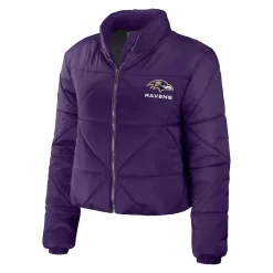 Erin Andrews Purple Baltimore Ravens Cropped Puffer Jacket