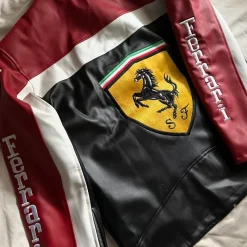 Ferrari Black Leather Racing Jacket