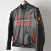 Ferrari Matt Black Racing Leather Jacket