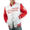 Golden State Warriors White and Red Satin Jacket