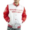 Golden State Warriors White and Red Satin Jacket
