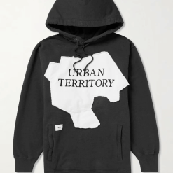 Appliquéd Cotton Black Hoodie