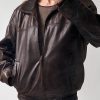 Women Oversize Handmade Lambskin Bomber Leather Jacket detailed