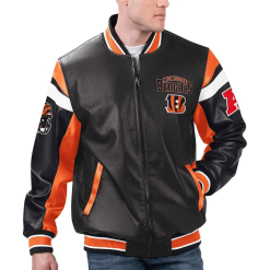 Cincinnati Bengals Black Varsity Leather Jacket