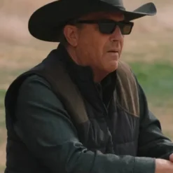 John Dutton Yellowstone S05 Black Puffer Vest