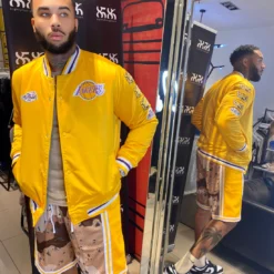 Los Angeles Lakers Champ City Patches Satin Jacket