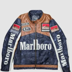 Marlboro Leather Rare Brown Racing Jacket
