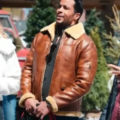Front view of the Best Christmas Ever Valentino Jacket in off-white color.