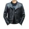 Brandford’s Biker Style Leather Jacket – Front View