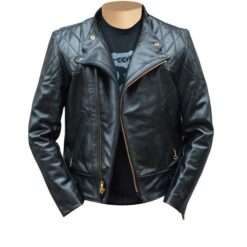 Brandford’s Biker Style Leather Jacket – Front View