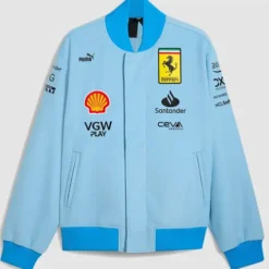 Carlos Sainz Jr Ferrari Blue Miami Jacket – Front View