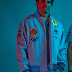 Carlos Sainz Jr Ferrari Blue Miami Jacket – Full View