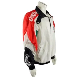 Side view of the Castrol GTX Drag Racing Windbreaker Jacket displaying its sleek fit and design details.