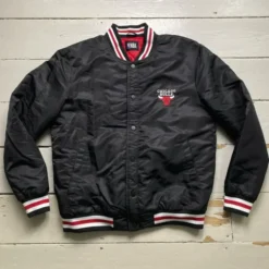 Chicago Bulls Black Bomber Jacket – Front View