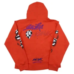 Back view of the Chrome Hearts Matty Boy Sadistic Lipstick Hoodie featuring eye-catching artwork and signature branding.