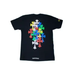 Back view of the Chrome Hearts Multicolor Cross Cemetery T-shirt showcasing a multicolor cross cemetery graphic design.