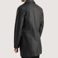Classmith Black Leather Coat - Back View