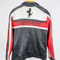 Ferrari Big Logo Racing Jacket – Back View, showcasing the iconic Ferrari logo and racing-inspired elements.
