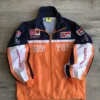 Front view of Ferrari Formula One Racing Orange Jacket featuring premium design and official team branding.
