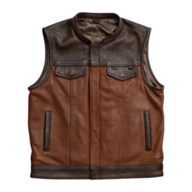 Gunner Men’s Leather Motorcycle Vest