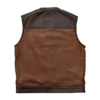 Gunner Men’s Leather Motorcycle Vest – back view showcasing smooth black leather with a rugged, classic finish.