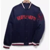 Front view of the Marvel Spider-Man: Across the Spider-Verse Miguel O’Hara Jacket, featuring 'Nueva York' text and a Spider-Man 2099 emblem on the sleeve.