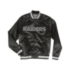 Las Vegas Raiders Satin Black Jacket - Front View with Team Logo