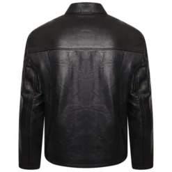 Le Mans Steve McQueen Jacket - Back View with Smooth Black Leather Finish
