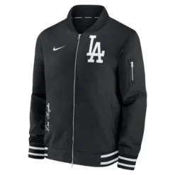 Los Angeles Dodgers Full-Zip Bomber Jacket – Front View.