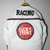 White Lucky Strike leather jacket with 