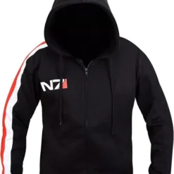 Mass Effect N7 Hoodie - Front View with Zip Closure and Iconic N7 Logo