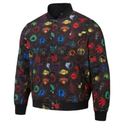 Men’s NBA x Staple Black All Teams Fusion Jacket - Front View