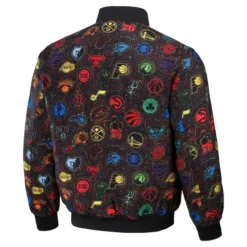 Men’s NBA x Staple Black All Teams Fusion Jacket - Back View