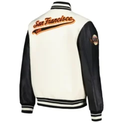 Men’s Pro Standard Cream San Francisco Giants Script Jacket - Back View.