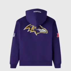 OVO Baltimore Ravens Icon Team Hoodie back view featuring a large Baltimore Ravens logo.