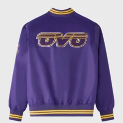 OVO x NBA Los Angeles Lakers Satin Varsity Jacket - Back View