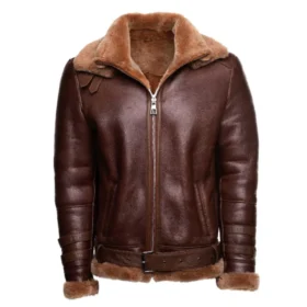 Phan’s Brown Aviator Shearling Jacket