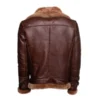 Phan’s Brown Aviator Shearling Jacket - Back View