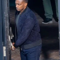 Sam Wilson Captain America Brave New World Blue Jacket Side View