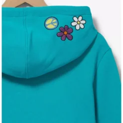 Back view of the Scooby-Doo Floral Characters Hoodie, showing embroidered floral details on the hood.