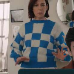 Elsbeth S02 Carrie Preston Colorblock Sweater, a stylish and modern sweater from Season 2 featuring a bold colorblock design worn by Carrie Preston.