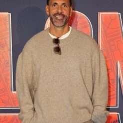 Rio Ferdinand Fanatics Collectibles Light Grey Crew-Neck Wool Relaxed Fit Long Sleeves Sweatshirt, a comfortable and stylish light grey wool sweatshirt featuring a relaxed fit and long sleeves.