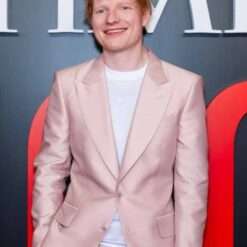 TIME100 2025 April 24 Ed Sheeran Gala Jazz Lincoln Center New York Pink Blazer, a stylish pink blazer worn by Ed Sheeran at the TIME100 Gala in New York.